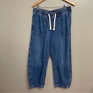 Gap women’s Medium Super Soft Pull on Barrel Jeans denim medium wash